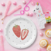 Strawberry-Polka-Punkte Pappteller (Party)