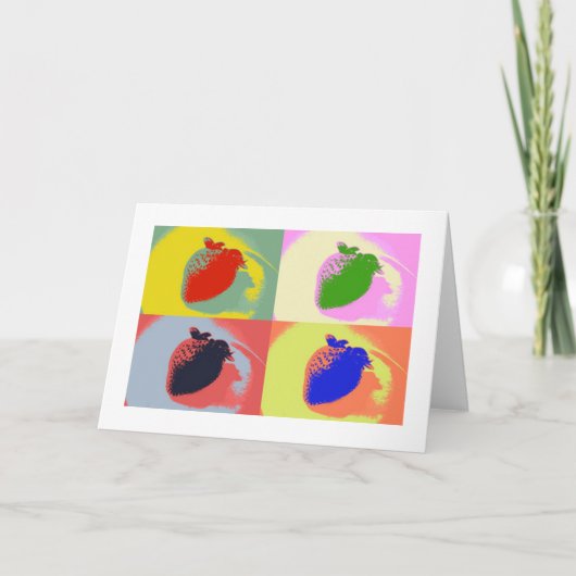 Strawberry Pop Art Grußkarten Karte (Vorderseite)