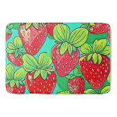 Strawberry Pop Art Pattern Badematte (Vorderseite)