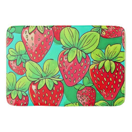 Strawberry Pop Art Pattern Badematte