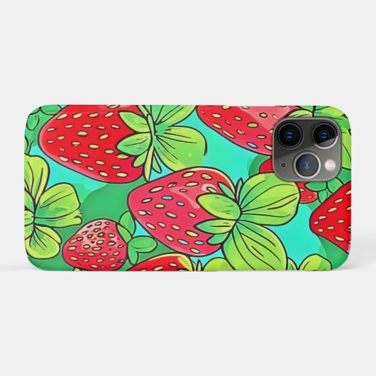 Strawberry Pop Art Pattern Case-Mate iPhone Hülle (Rückseite (Horizontal))