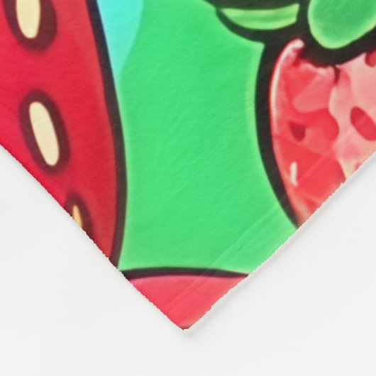 Strawberry Pop Art Pattern Fleecedecke (Ecke)