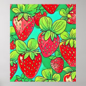 Strawberry Pop Art Pattern Poster (Vorne)