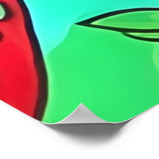 Strawberry Pop Art Pattern Poster (Ecke)