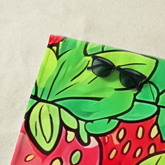 Strawberry Pop Art Pattern Strandtuch (Beispiel)