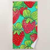 Strawberry Pop Art Pattern Strandtuch (Vorderseite)