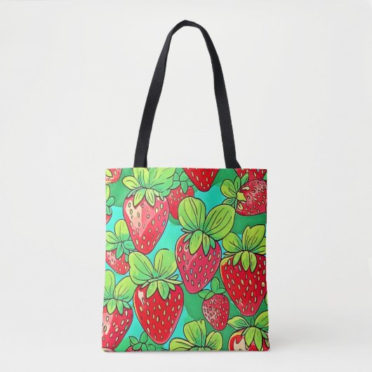 Strawberry Pop Art Pattern Tasche (Vorderseite)