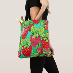 Strawberry Pop Art Pattern Tasche