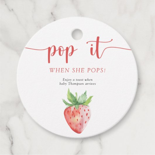 Strawberry Pop, wenn sie Pop Geschenkanhänger (Vorderseite)