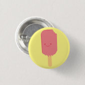 Strawberry Popsicle Cartoon Zeichnend Button (Vorne & Hinten)