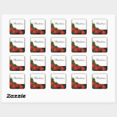 STRAWBERRY Preserve, Jam, Canning Quadratischer Aufkleber (Blatt)