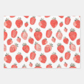 Strawberry Print/Pattern Wrapping Paper Sheets Geschenkpapier Set (Vorderseite)