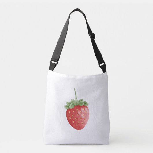 Strawberry Print Tragetaschen Mit Langen Trägern (Vorderseite)