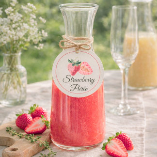 Strawberry Purée Mimosa Bar Bottle Geschenkanhänger
