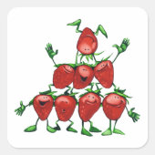 Strawberry Pyramid Quadratischer Aufkleber (Vorderseite)