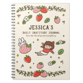 Strawberry Rabbit Dankbarkeit Journal Personalisie Notizblock (Vorderseite)