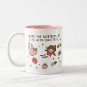 Strawberry & Rabbit Positive Message Coffee Tasse (Links)