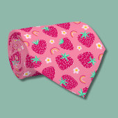Strawberry Rainbow Daisy-Muster Krawatte