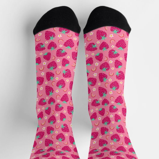 Strawberry Rainbow Daisy-Muster Socken (Oben)