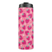 Strawberry Rainbow Daisy-Muster Thermosbecher (Vorderseite)