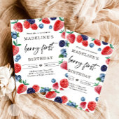 Strawberry Raspberry Berry Erster Geburtstag Einladung