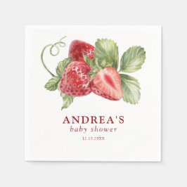 Strawberry Red Baby Shower Serviette