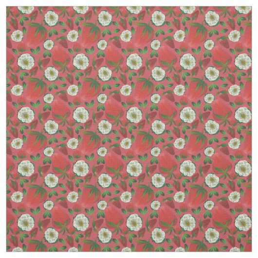 Strawberry Red Floral Muster Stoff (Muster)