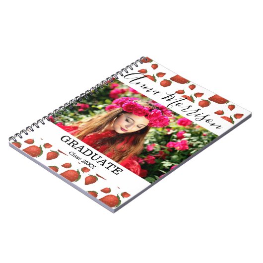 Strawberry Red Garden Graduate Notizblock (Linke Seite)