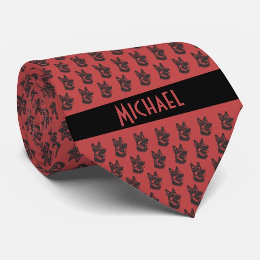 Strawberry Red German Shepherd Krawatte (Gerollt)