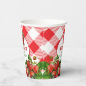 Strawberry Red Gingham Picnic Paper Cups Pappbecher (Rechts)