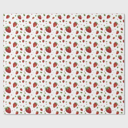 Strawberry Red Hearts Birthday Geschenkpapier (Flach)