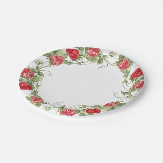 Strawberry Red Pappteller (Schrägansicht)