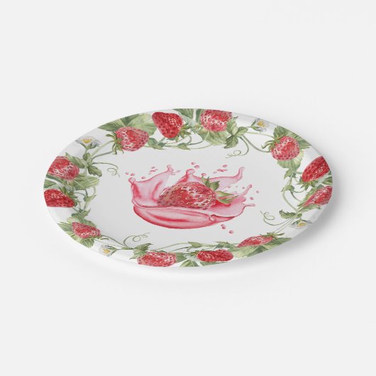 Strawberry Red Pappteller (Schrägansicht)