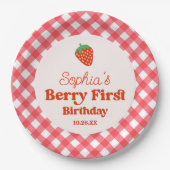 Strawberry Red Pink Berry Erster Geburtstag Party Pappteller (Vorderseite)