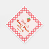 Strawberry Red Pink Berry Erster Geburtstag Party Serviette (Ecke)