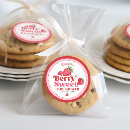 Strawberry Red Pink Berry Sweet Baby Dusche Runder Aufkleber