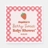 Strawberry Red Pink Berry Sweet Baby Dusche Serviette (Vorderseite)