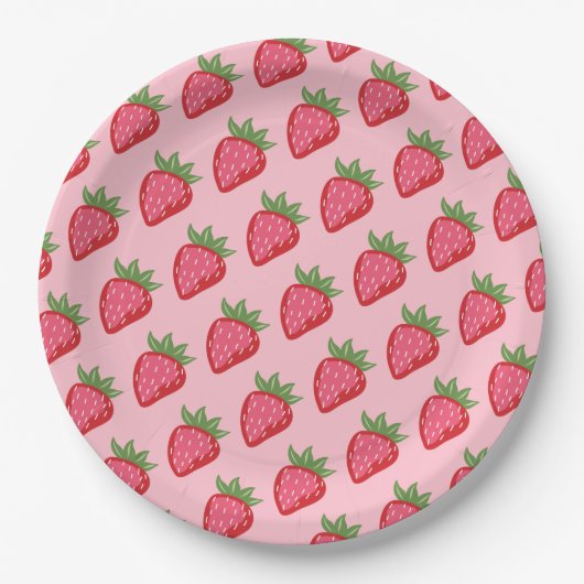 Strawberry Red Pink Berry Sweet Pappteller (Vorderseite)