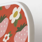 Strawberry Red Pink Personalisiert Pickleball Padd Schläger (Linke Seite)