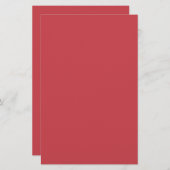 Strawberry Red Solid Color Briefpapier (Vorne/Hinten)