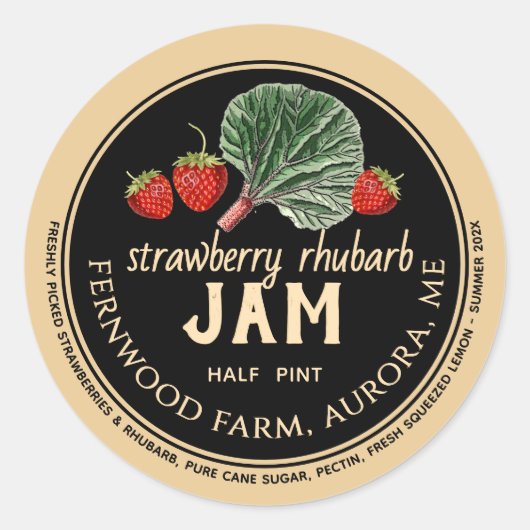Strawberry Rhubarb Jam Classic Round Sticker (Vorderseite)