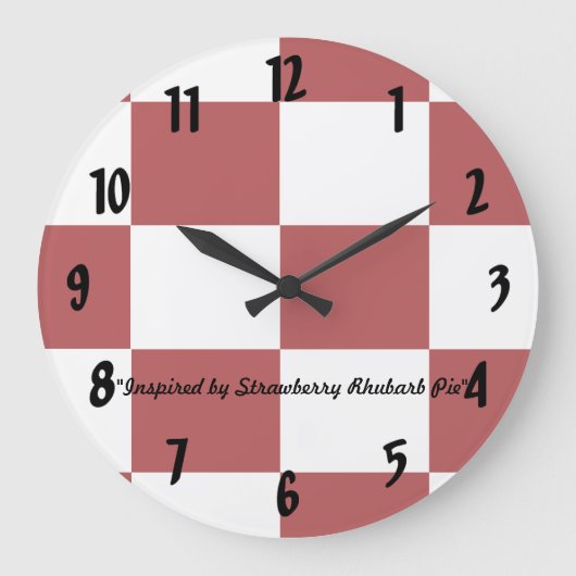 Strawberry Rhubarb Pie Große Wanduhr (Vorderseite)