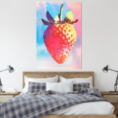 Strawberry Risograph Leinwanddruck (Insitu (Schlafzimmer))