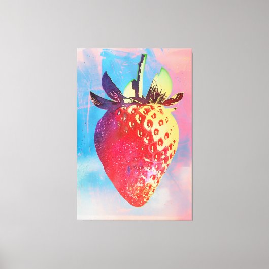 Strawberry Risograph Leinwanddruck (Vorderseite)