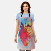 Strawberry Risograph Schürze (Getragen)