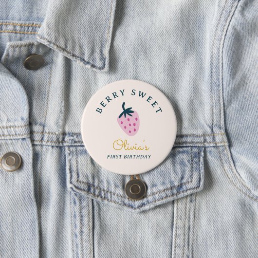 Strawberry-Rosa-Geburtstag Button (Beispiel)