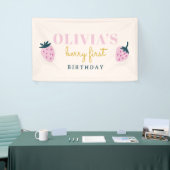Strawberry Rosa Geburtstagsparty Banner (Messeveranstaltung)