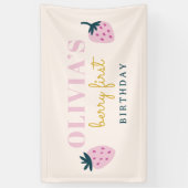 Strawberry Rosa Geburtstagsparty Banner (Vertikal)