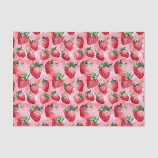 Strawberry Rosa Muster Decoupage Seidenpapier (Vorderseite)
