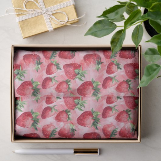 Strawberry Rosa Muster Decoupage Seidenpapier (Geschenk)